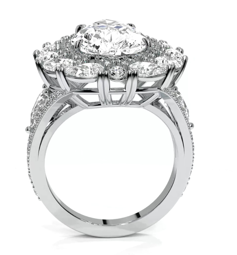 Luxury Pear ring 3D print model_10