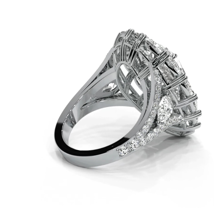 Luxury Pear ring 3D print model_5