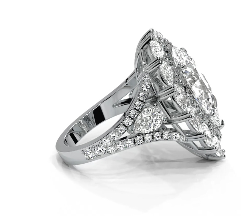 Luxury Pear ring 3D print model_6