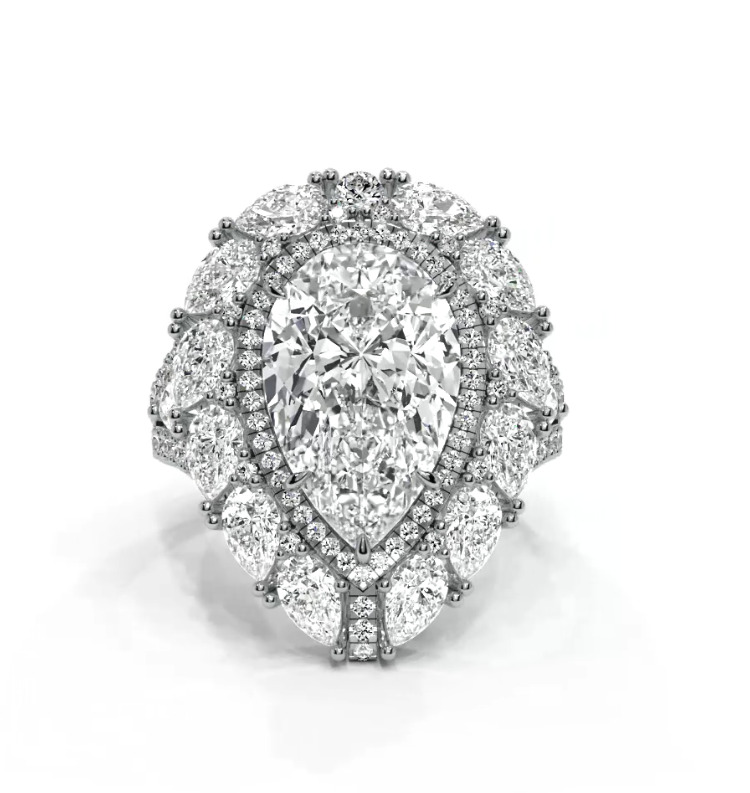 Luxury Pear ring 3D print model_37