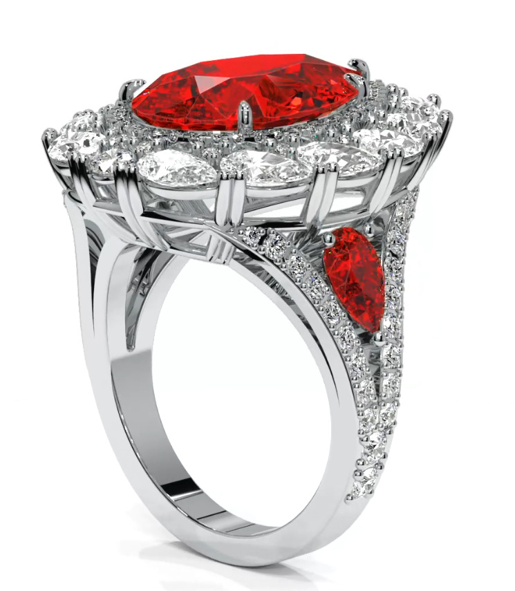 Luxury Pear ring 3D print model_34