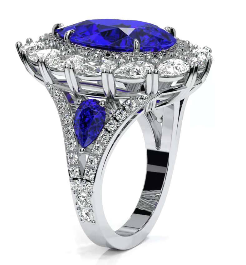 Luxury Pear ring 3D print model_18