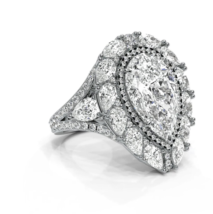 Luxury Pear ring 3D print model_35