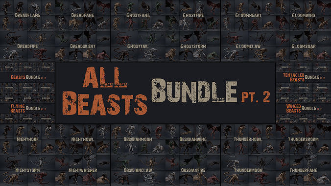 All Beasts Bundle Part 2 3D Model Collection