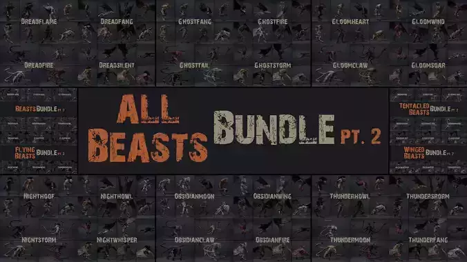 All Beasts Bundle Part 2 3D Model Collection