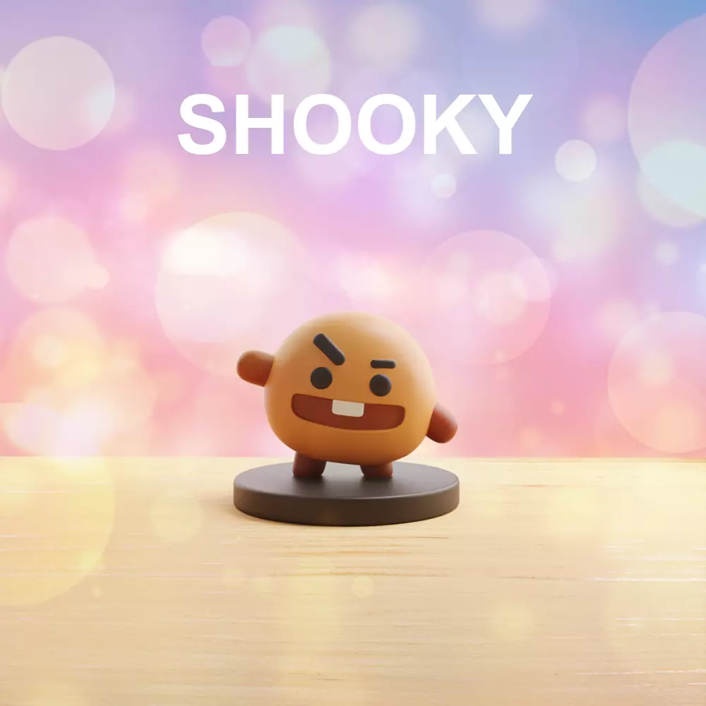SHOOKY BT21 BTS 3D Printable Figure Cute Kpop Toy 3D model 3D SHOOKY BT21 BTS 3D Printable Figure Cute Kpop Toy 3D model 3D