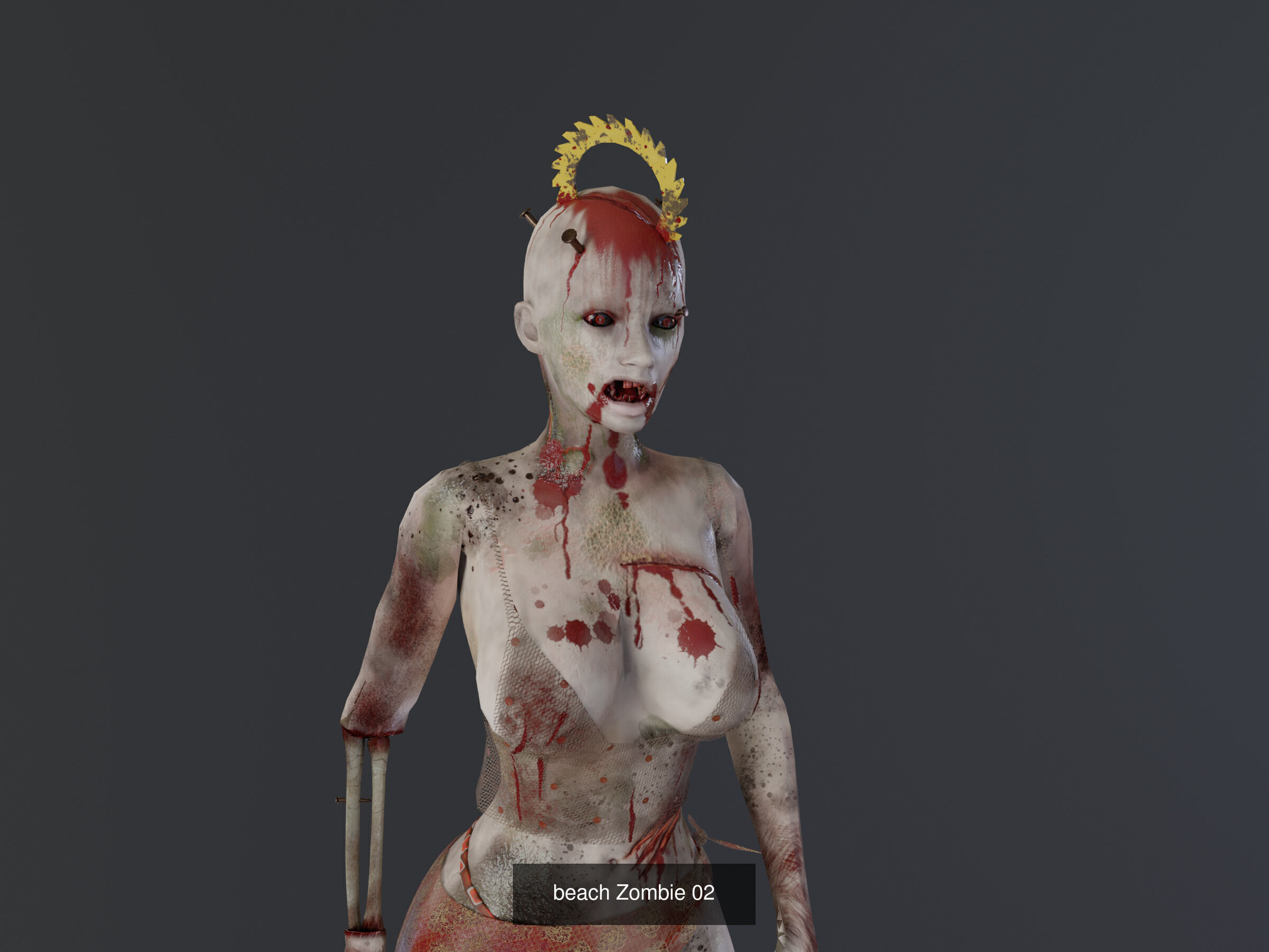 Female Zombie  3D Model Collection_9