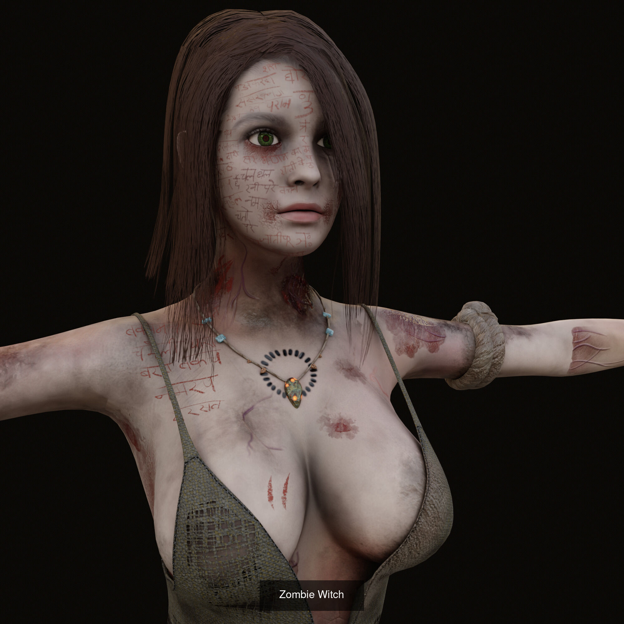 Female Zombie  3D Model Collection_7