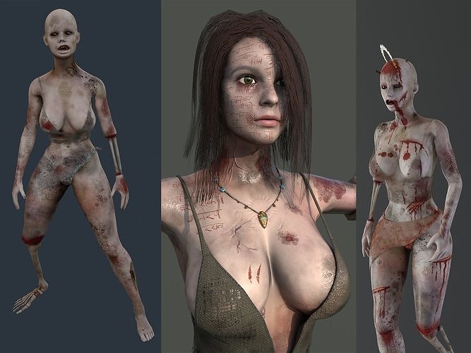 Female Zombie  3D Model Collection