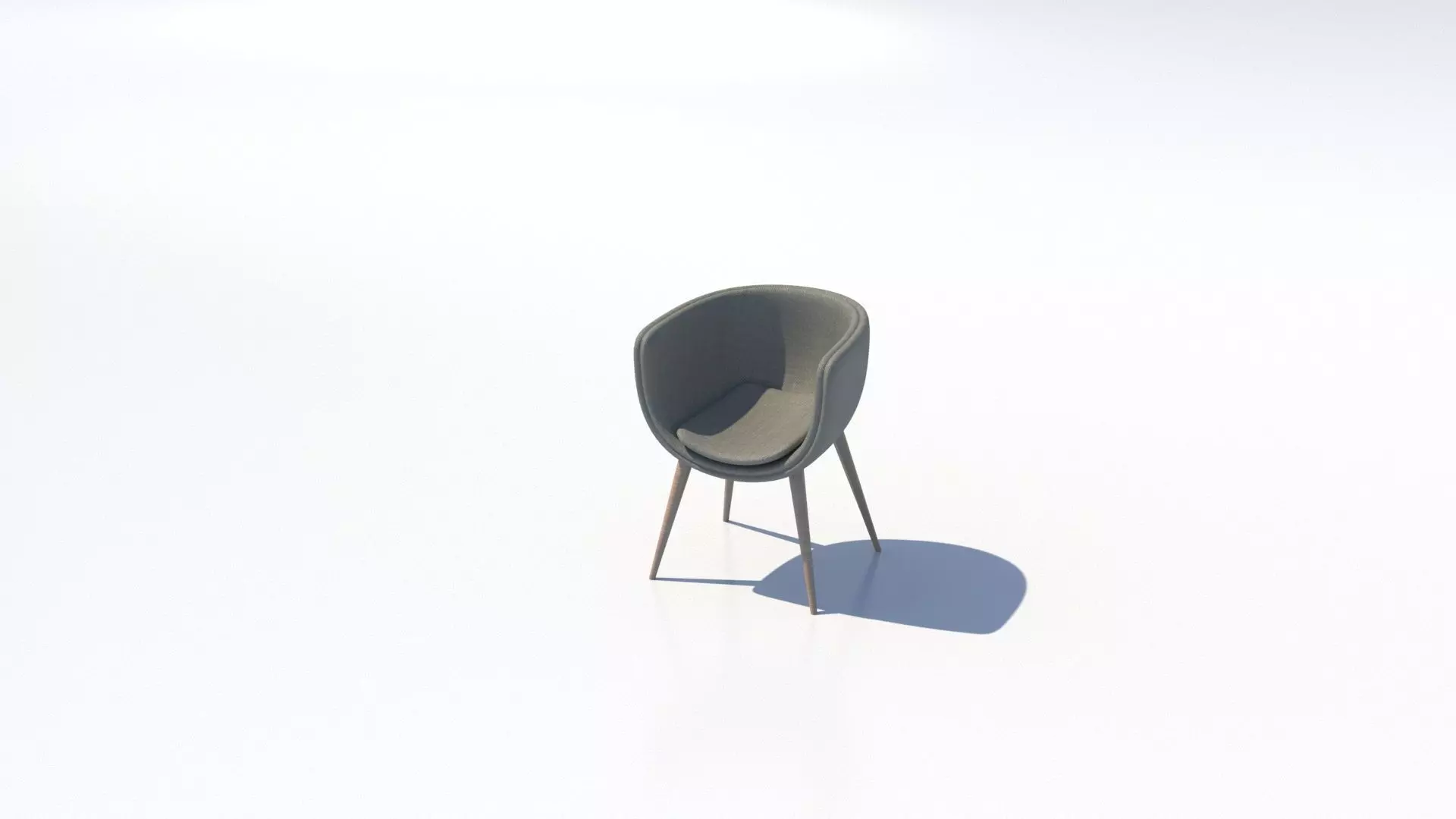 Soft Wooden Chair   Minimalist PBR Cushion Seat  Low Poly Low-poly 3D model_0
