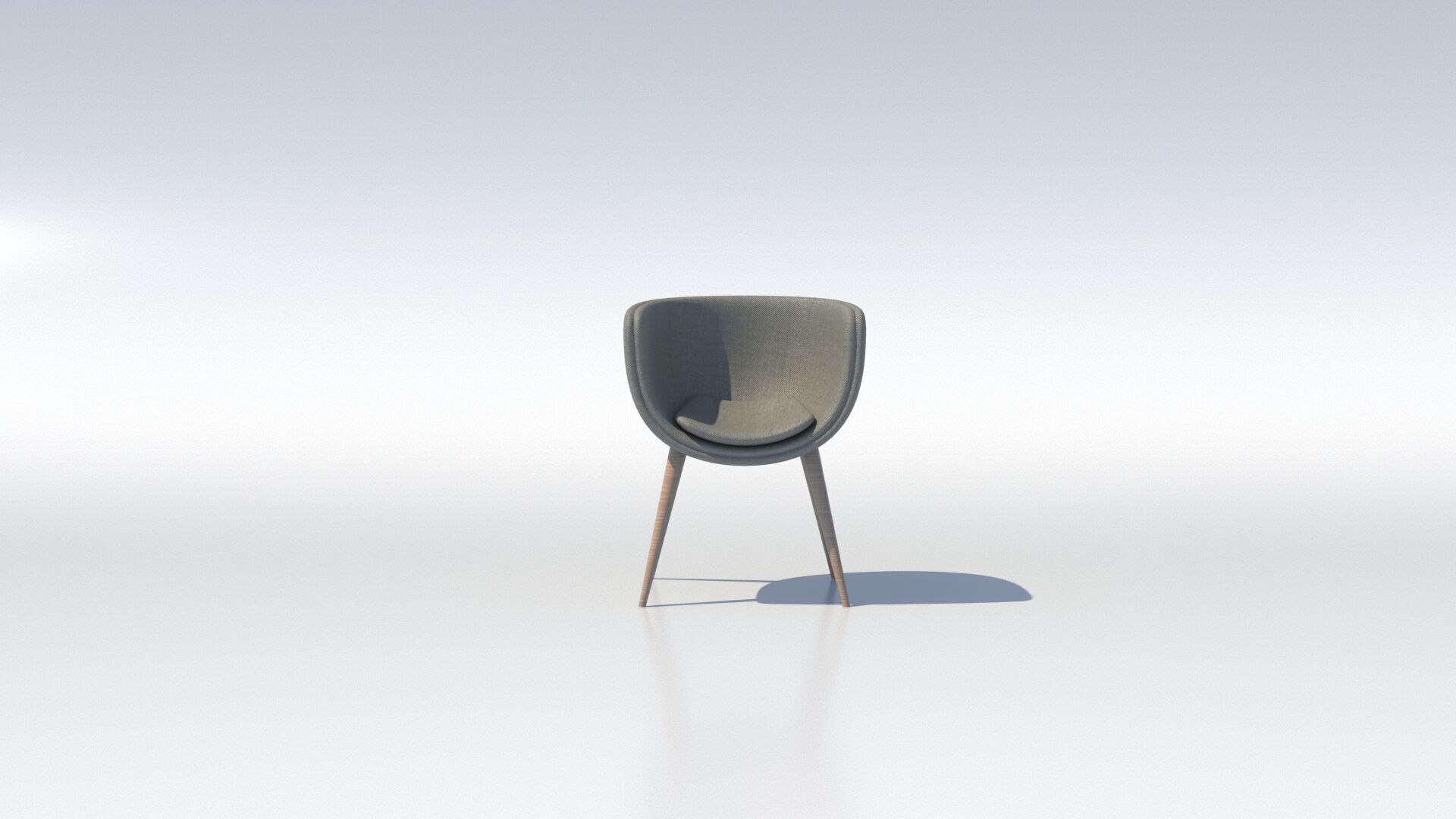 Soft Wooden Chair   Minimalist PBR Cushion Seat  Low Poly Low-poly 3D model_1