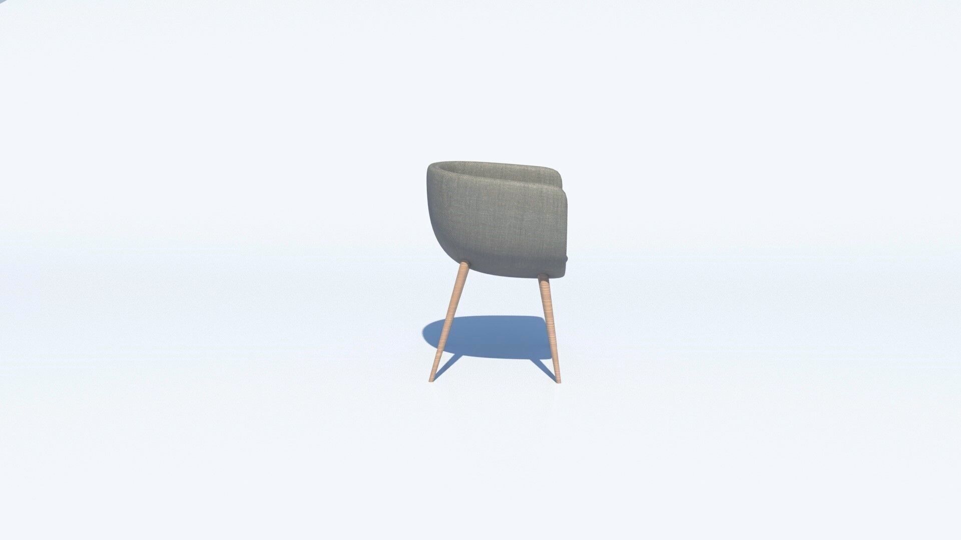 Soft Wooden Chair   Minimalist PBR Cushion Seat  Low Poly Low-poly 3D model_3