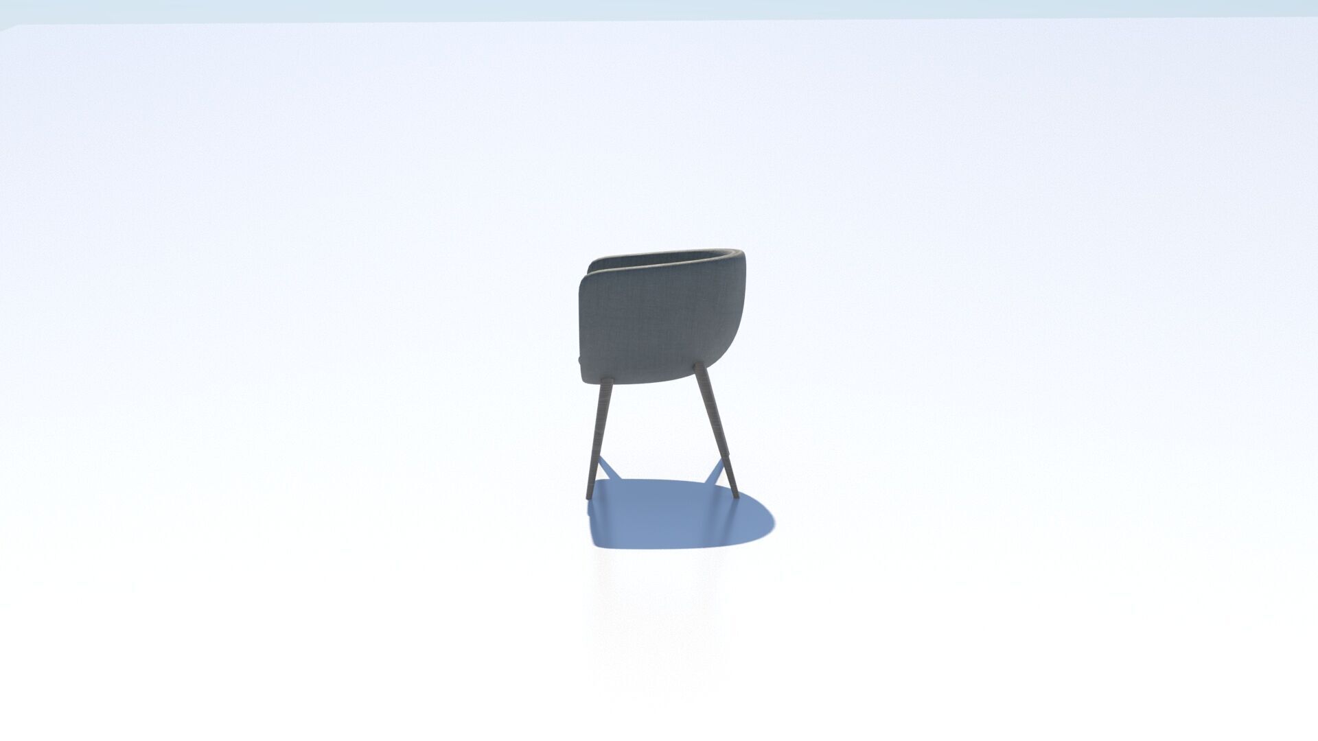 Soft Wooden Chair   Minimalist PBR Cushion Seat  Low Poly Low-poly 3D model_4