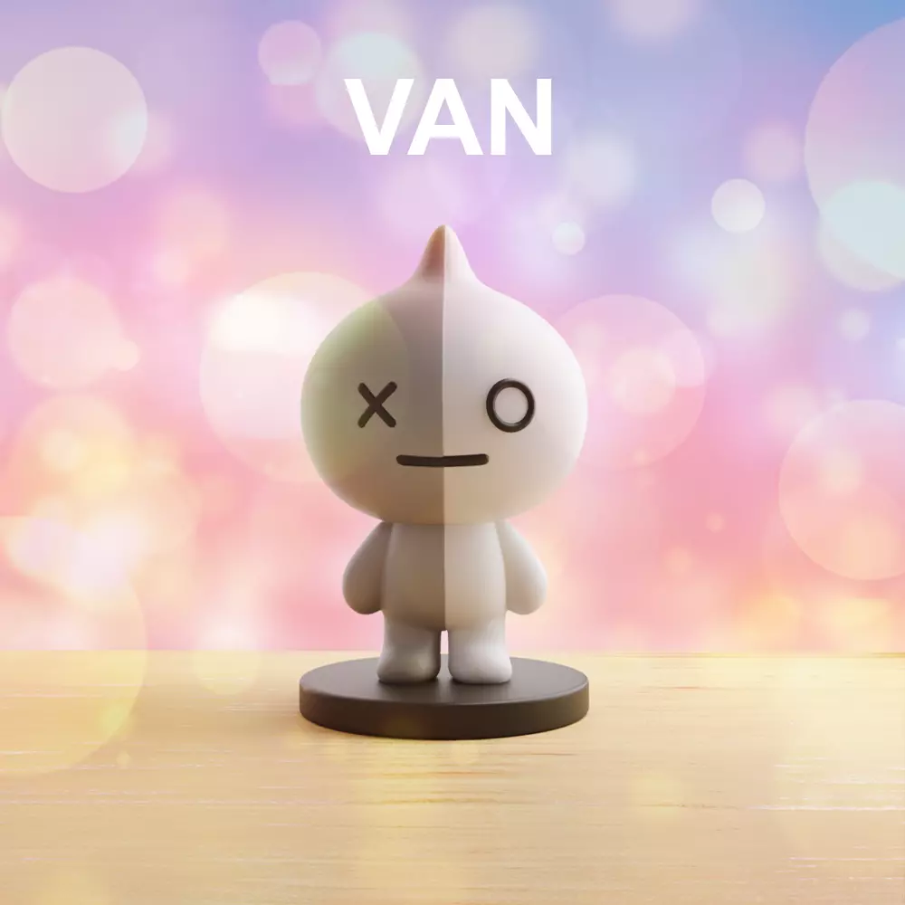 VAN BT21 BTS 3D Printable Figure Cute Kpop Toy 3D print model