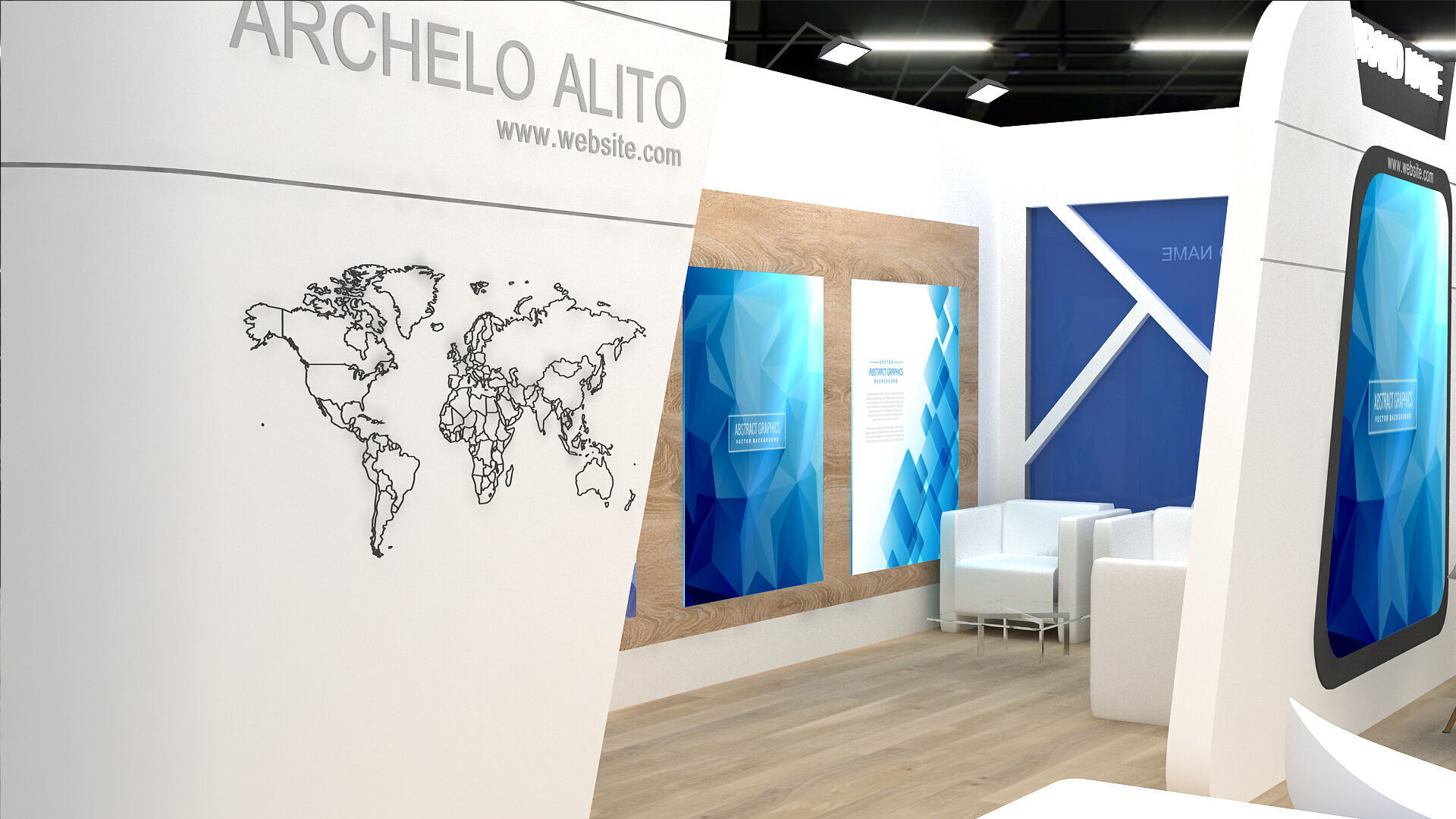 3d booth Stand 3D model_5