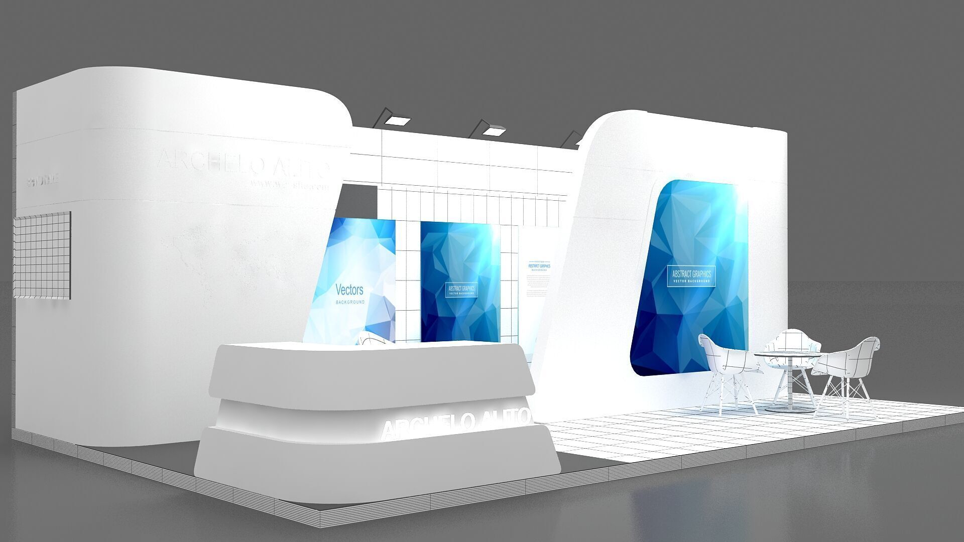 3d booth Stand 3D model_7