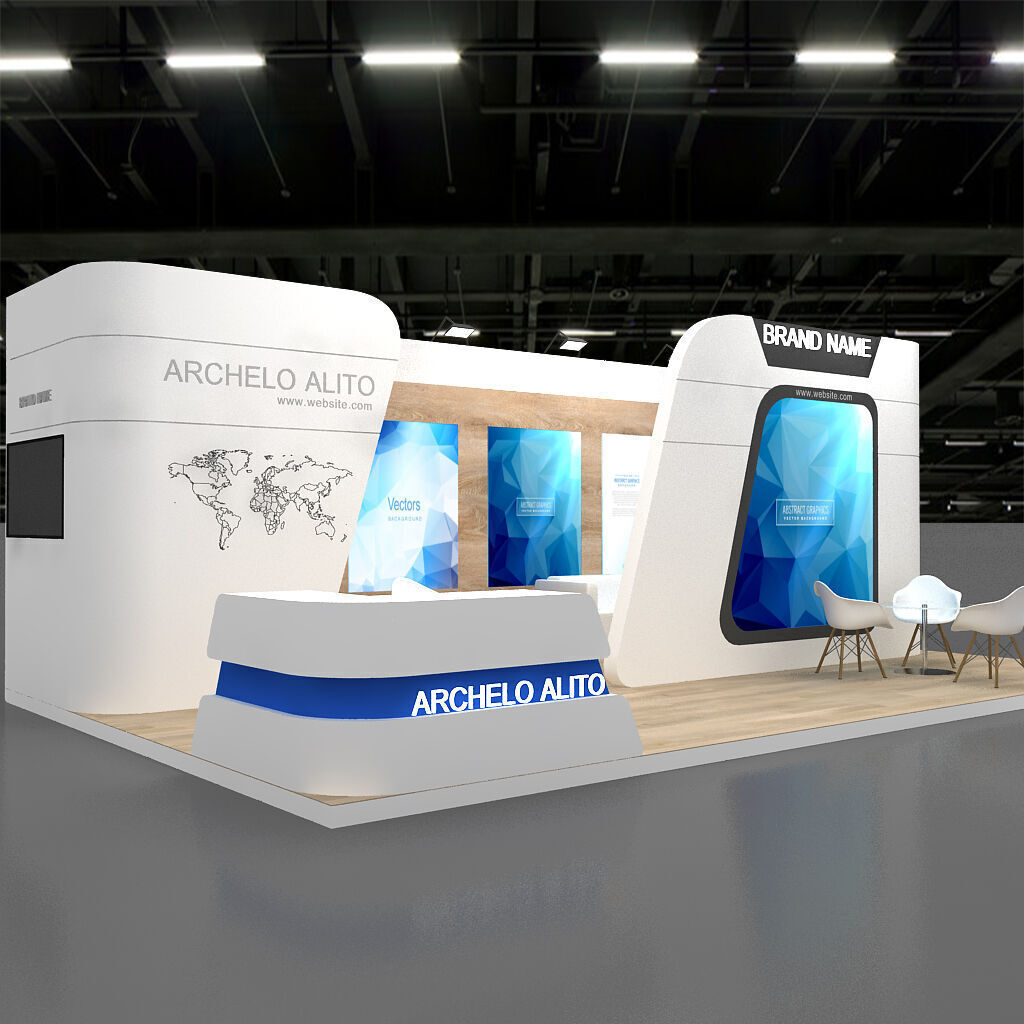 3d booth Stand 3D model_6