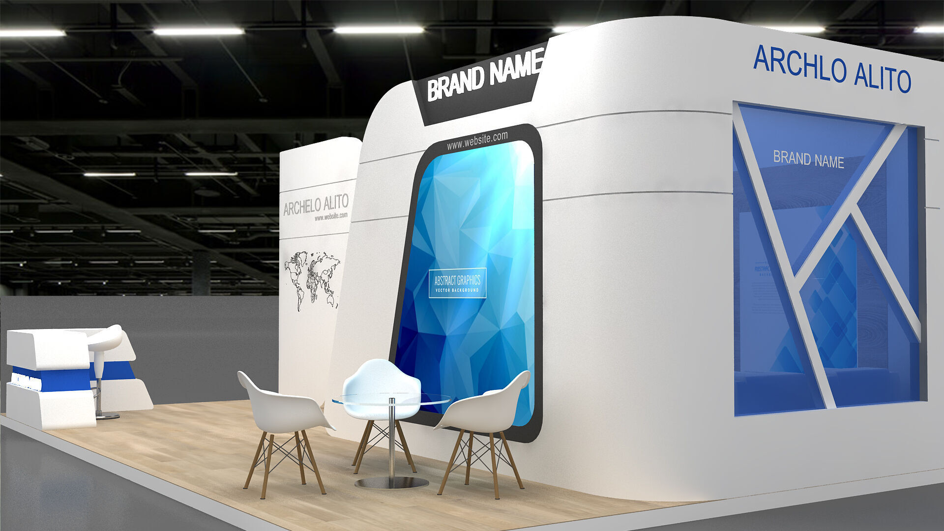 3d booth Stand 3D model_4