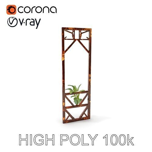 Decorative Rustic Frame with Plant Holder Model Pack Low-poly 3D model