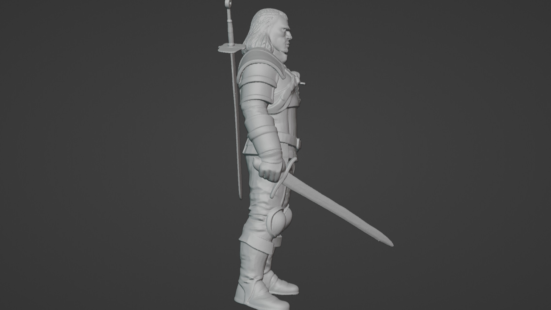 Monster Slayer Warrior- Printable Sculpture 3D print model_24