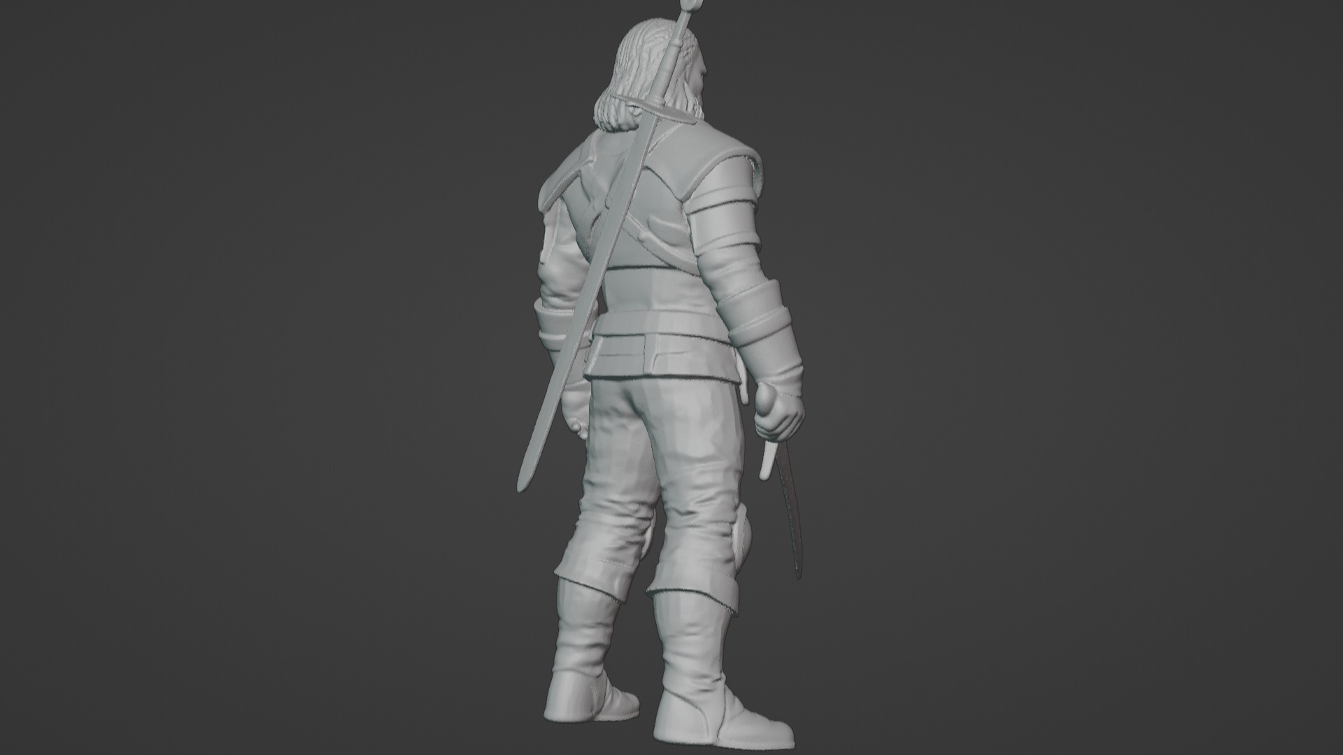 Monster Slayer Warrior- Printable Sculpture 3D print model_37