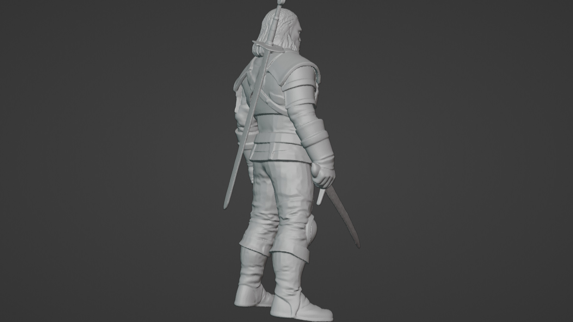 Monster Slayer Warrior- Printable Sculpture 3D print model_33