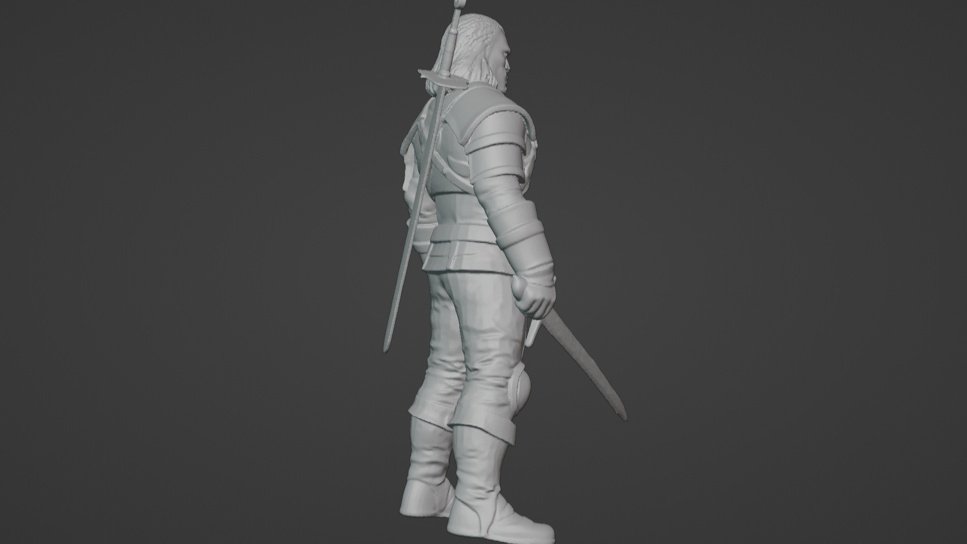 Monster Slayer Warrior- Printable Sculpture 3D print model_35