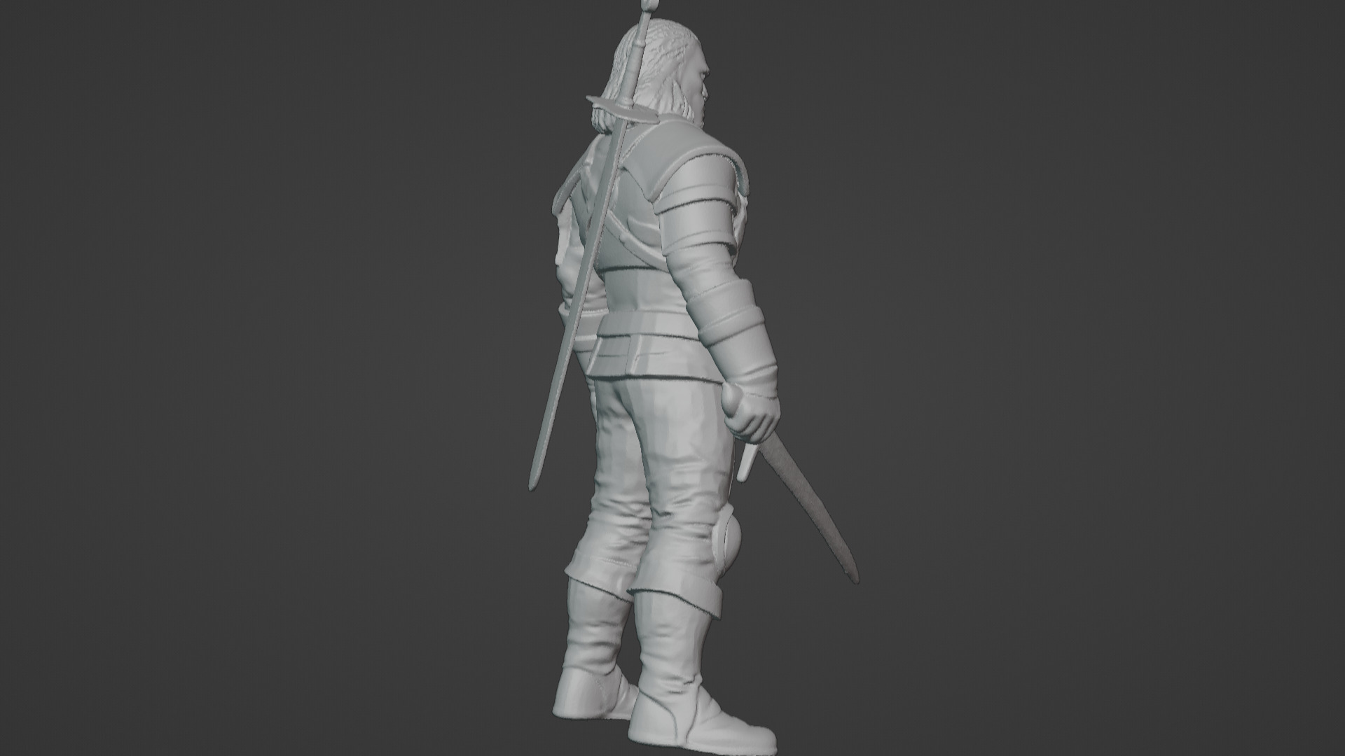 Monster Slayer Warrior- Printable Sculpture 3D print model_32