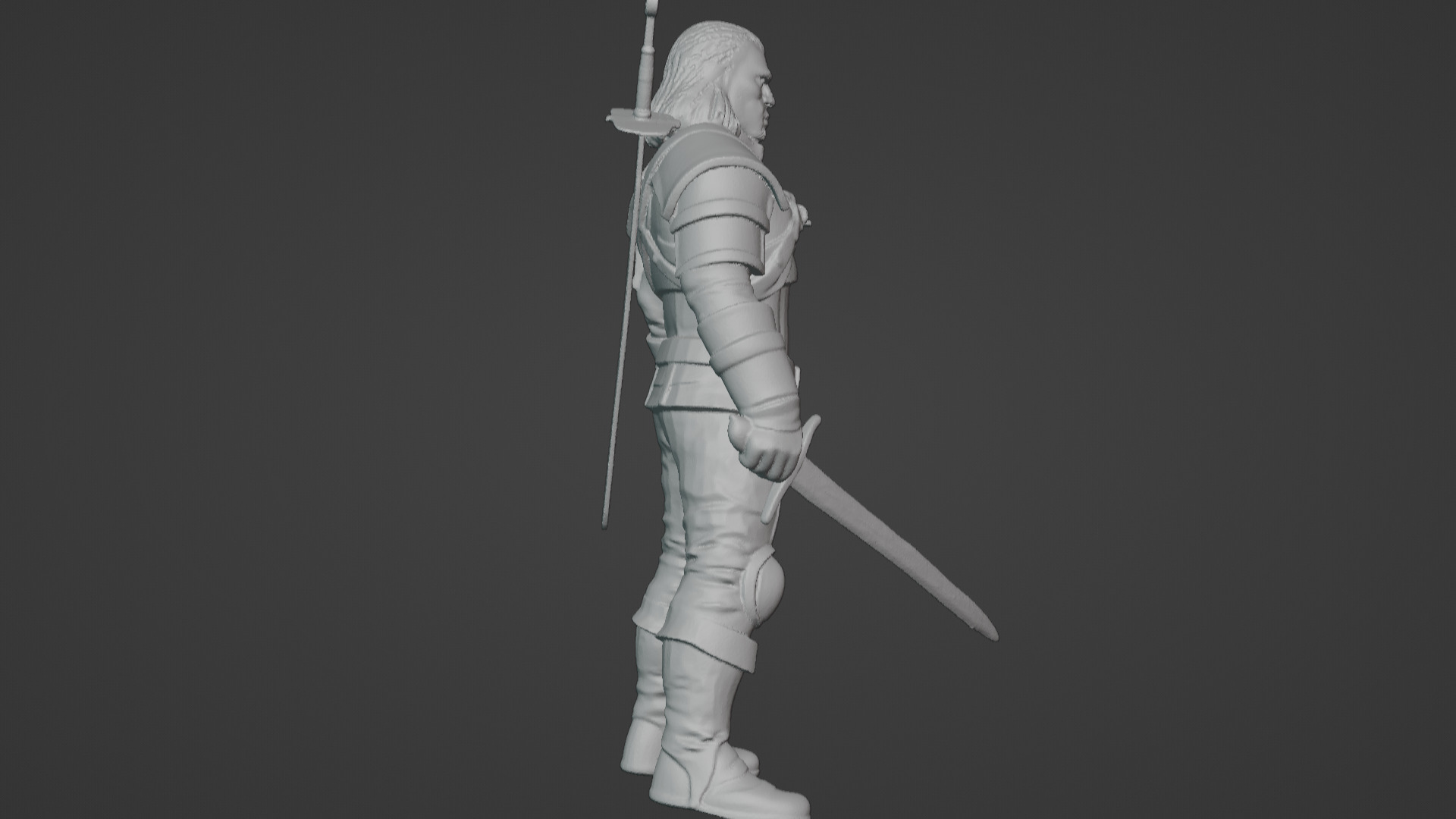 Monster Slayer Warrior- Printable Sculpture 3D print model_28