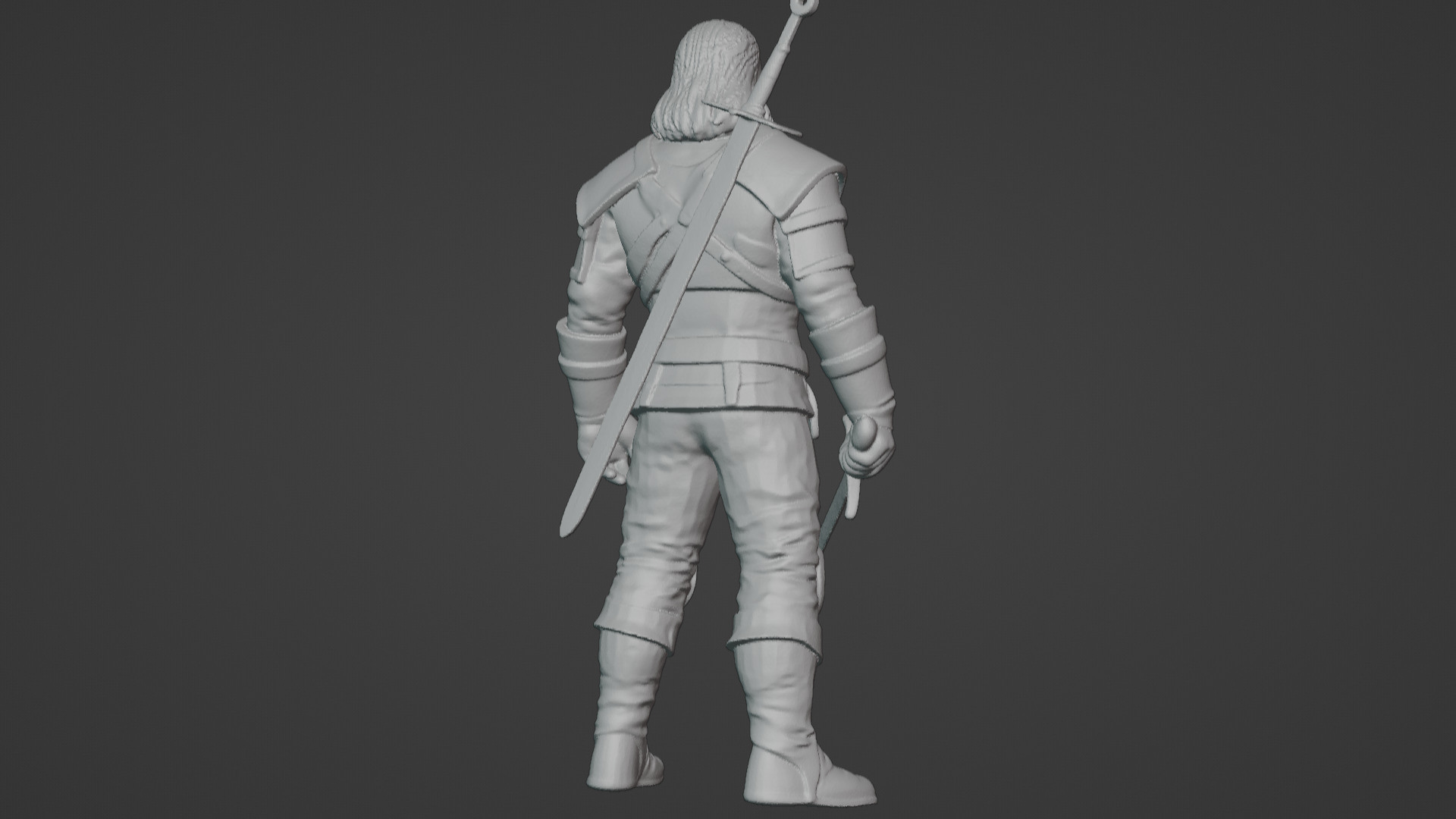 Monster Slayer Warrior- Printable Sculpture 3D print model_42