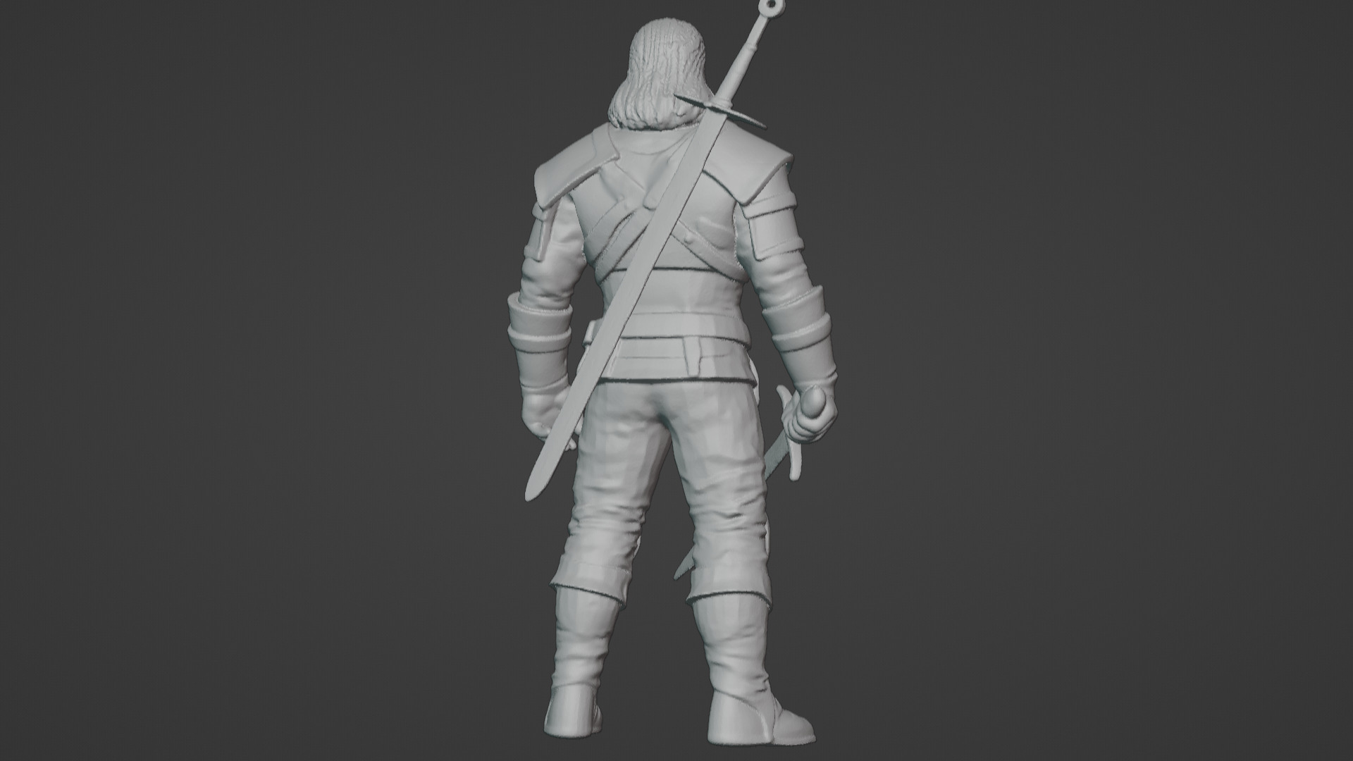 Monster Slayer Warrior- Printable Sculpture 3D print model_38