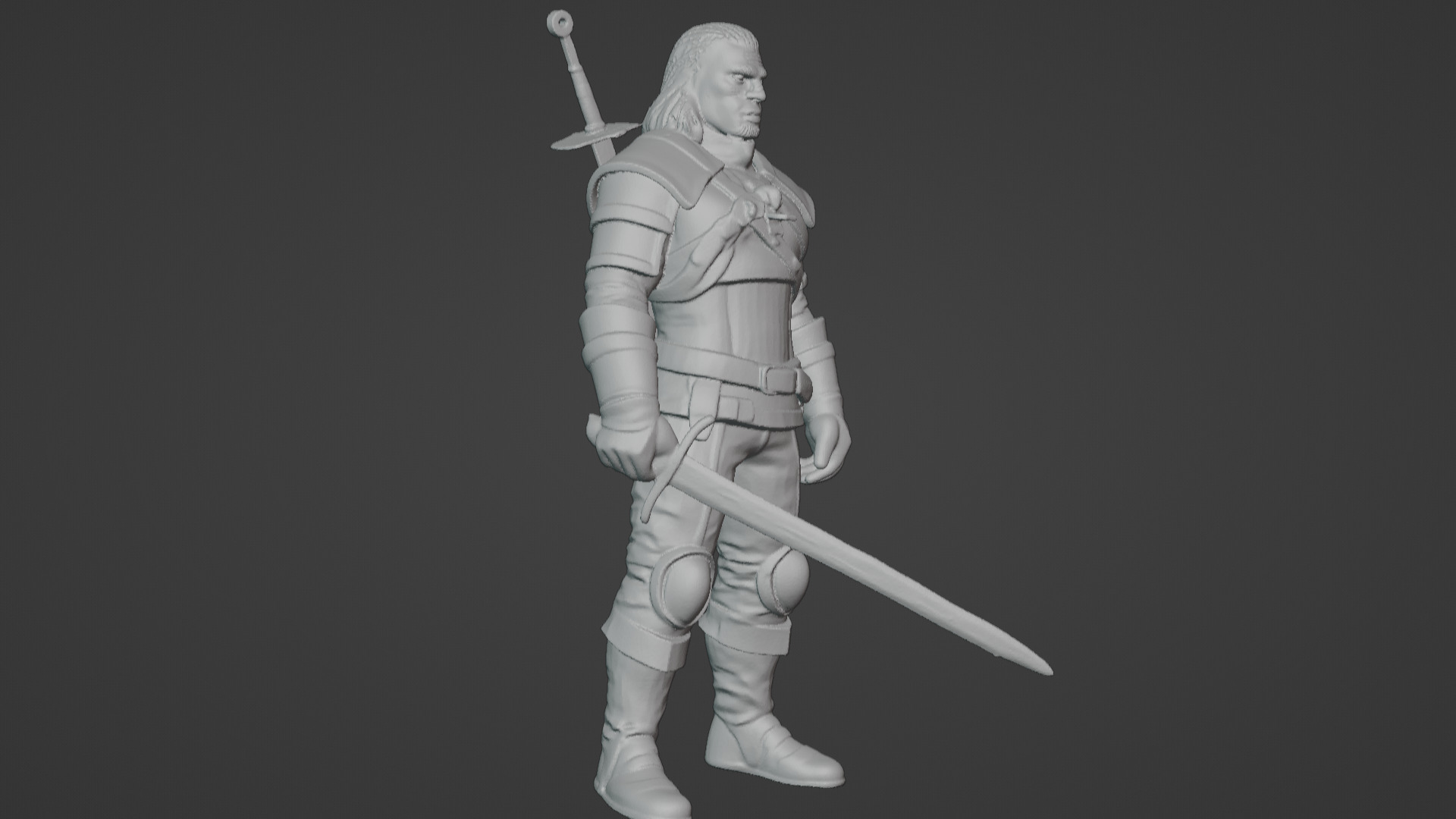 Monster Slayer Warrior- Printable Sculpture 3D print model_11