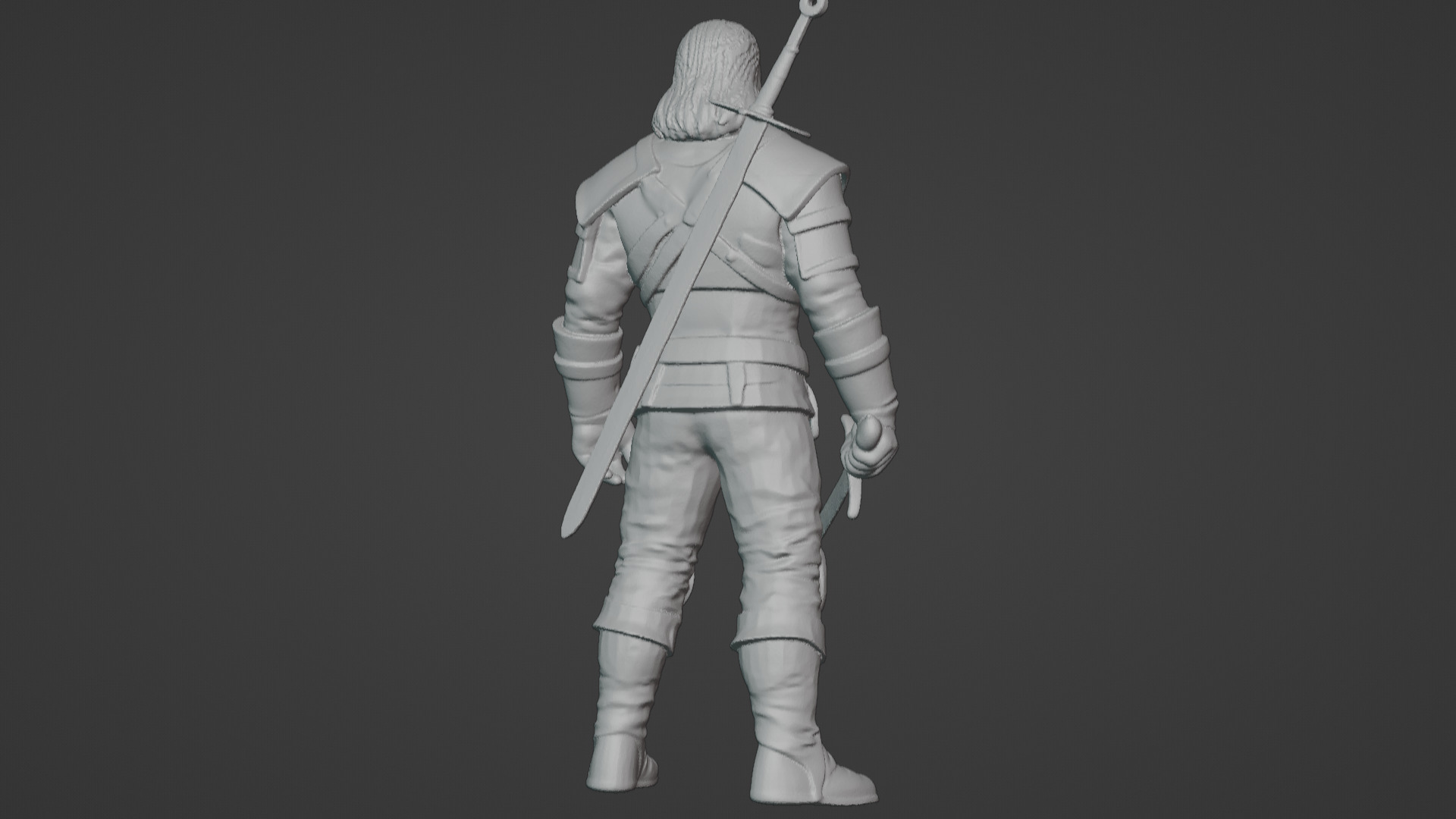 Monster Slayer Warrior- Printable Sculpture 3D print model_40
