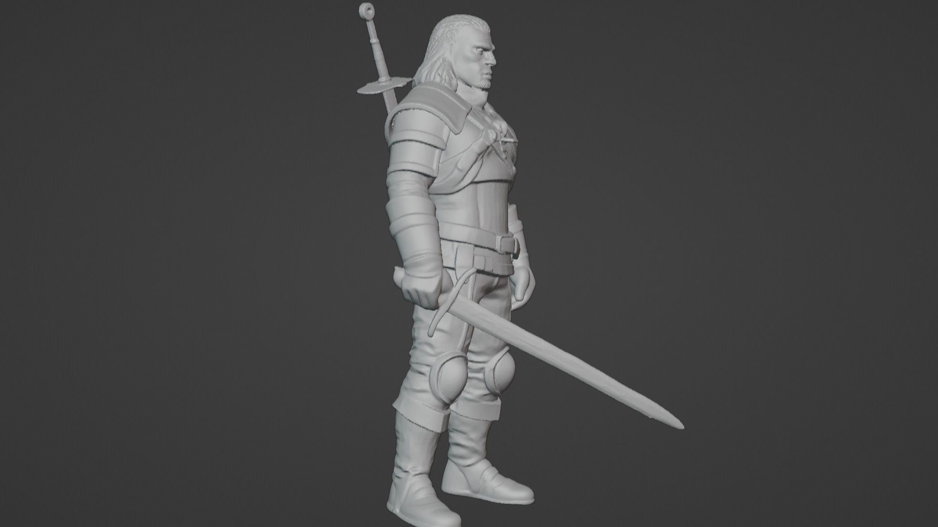 Monster Slayer Warrior- Printable Sculpture 3D print model_5
