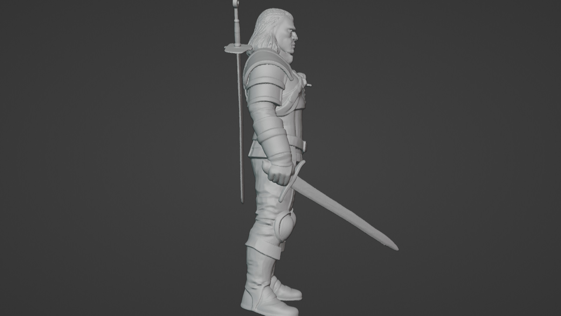 Monster Slayer Warrior- Printable Sculpture 3D print model_20