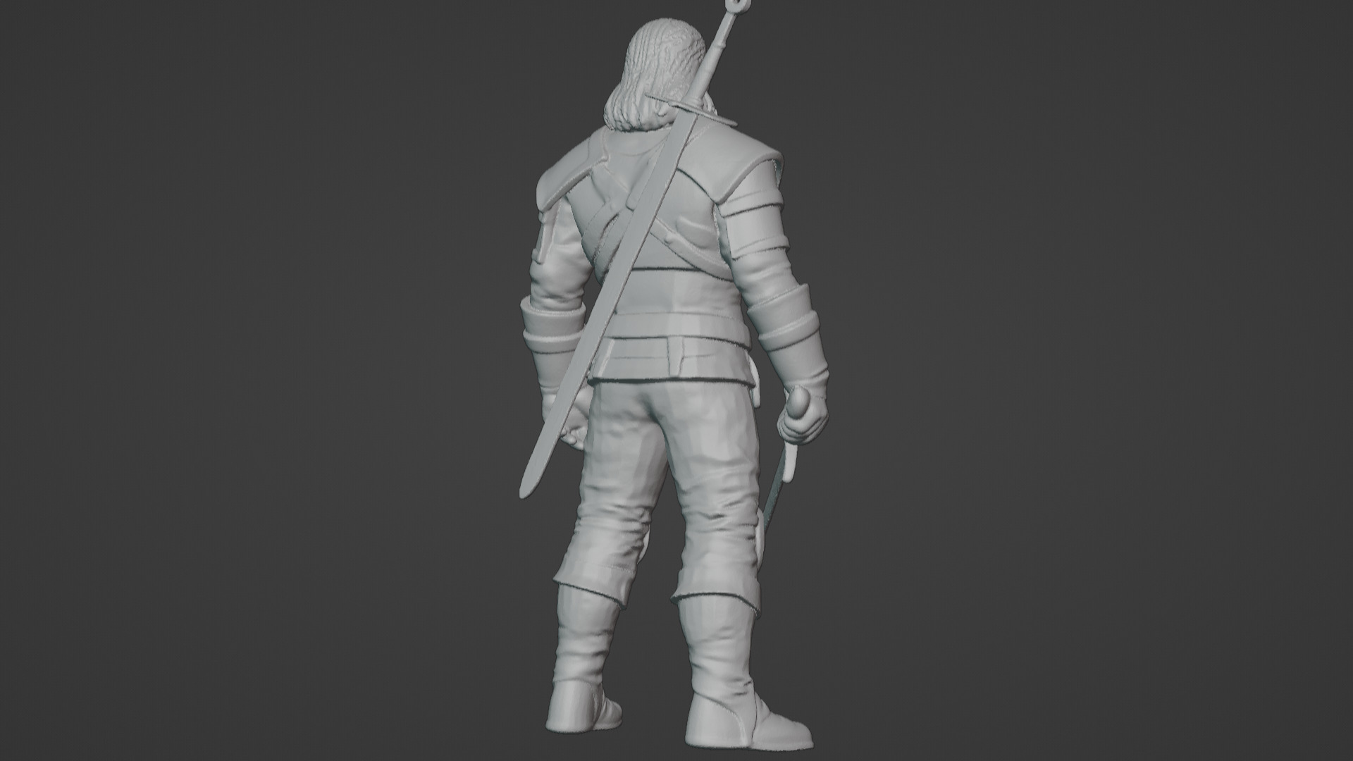 Monster Slayer Warrior- Printable Sculpture 3D print model_41