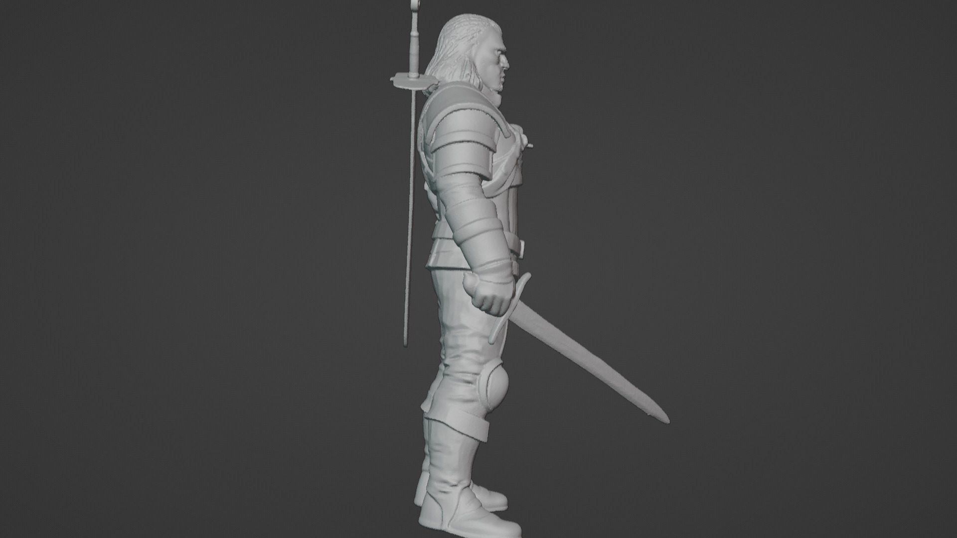 Monster Slayer Warrior- Printable Sculpture 3D print model_23
