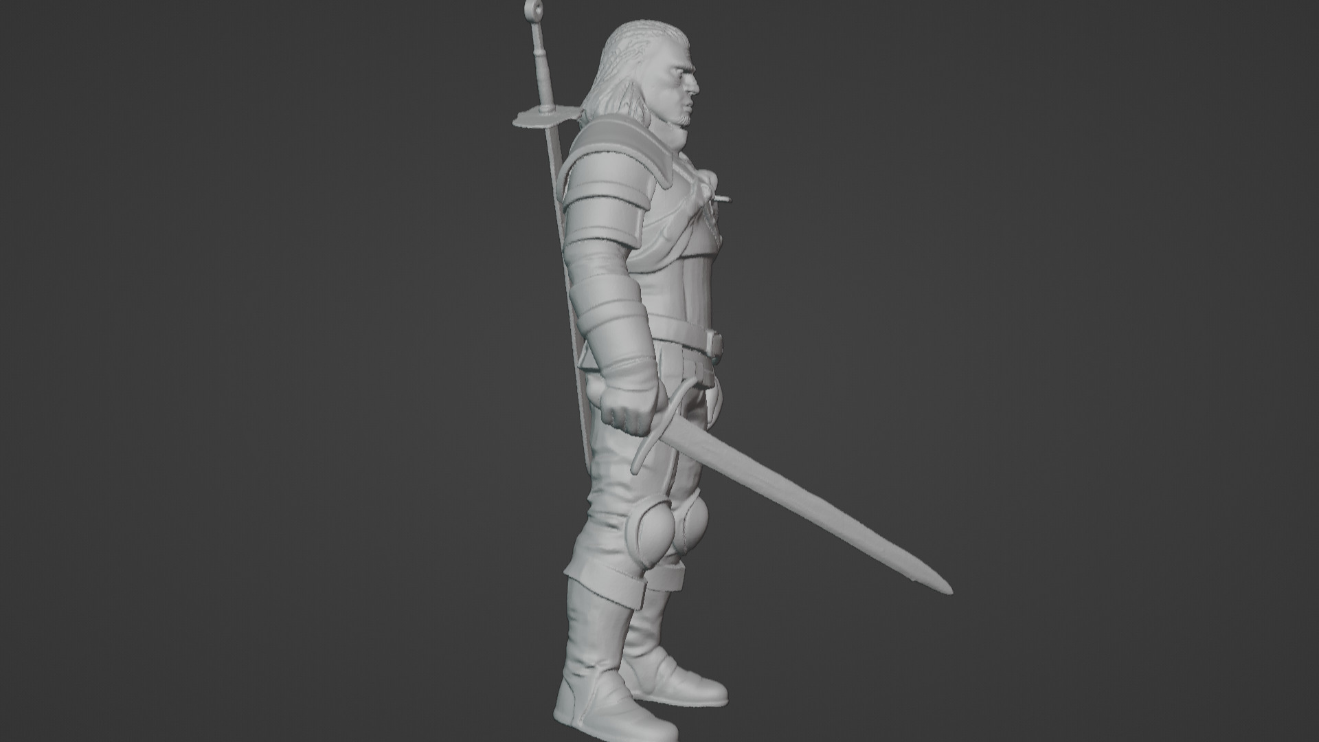 Monster Slayer Warrior- Printable Sculpture 3D print model_21