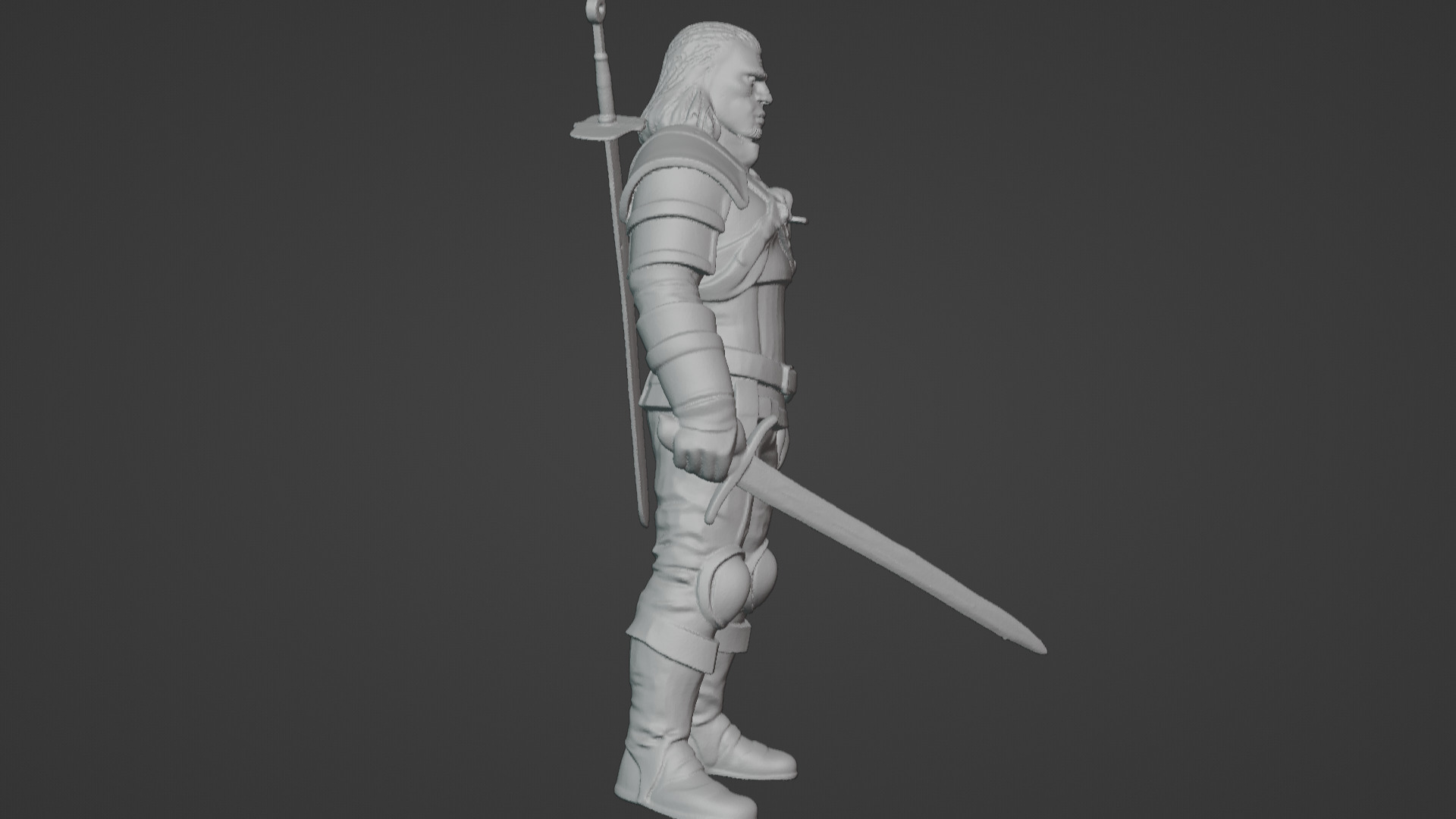 Monster Slayer Warrior- Printable Sculpture 3D print model_26