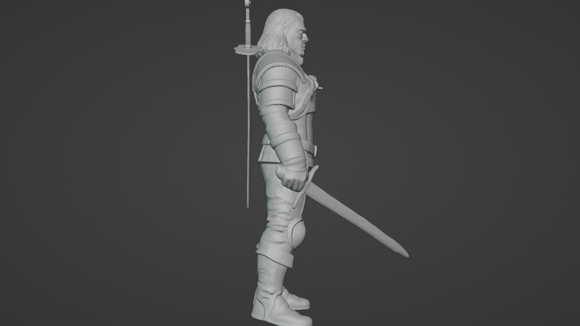 Monster Slayer Warrior- Printable Sculpture 3D print model_25