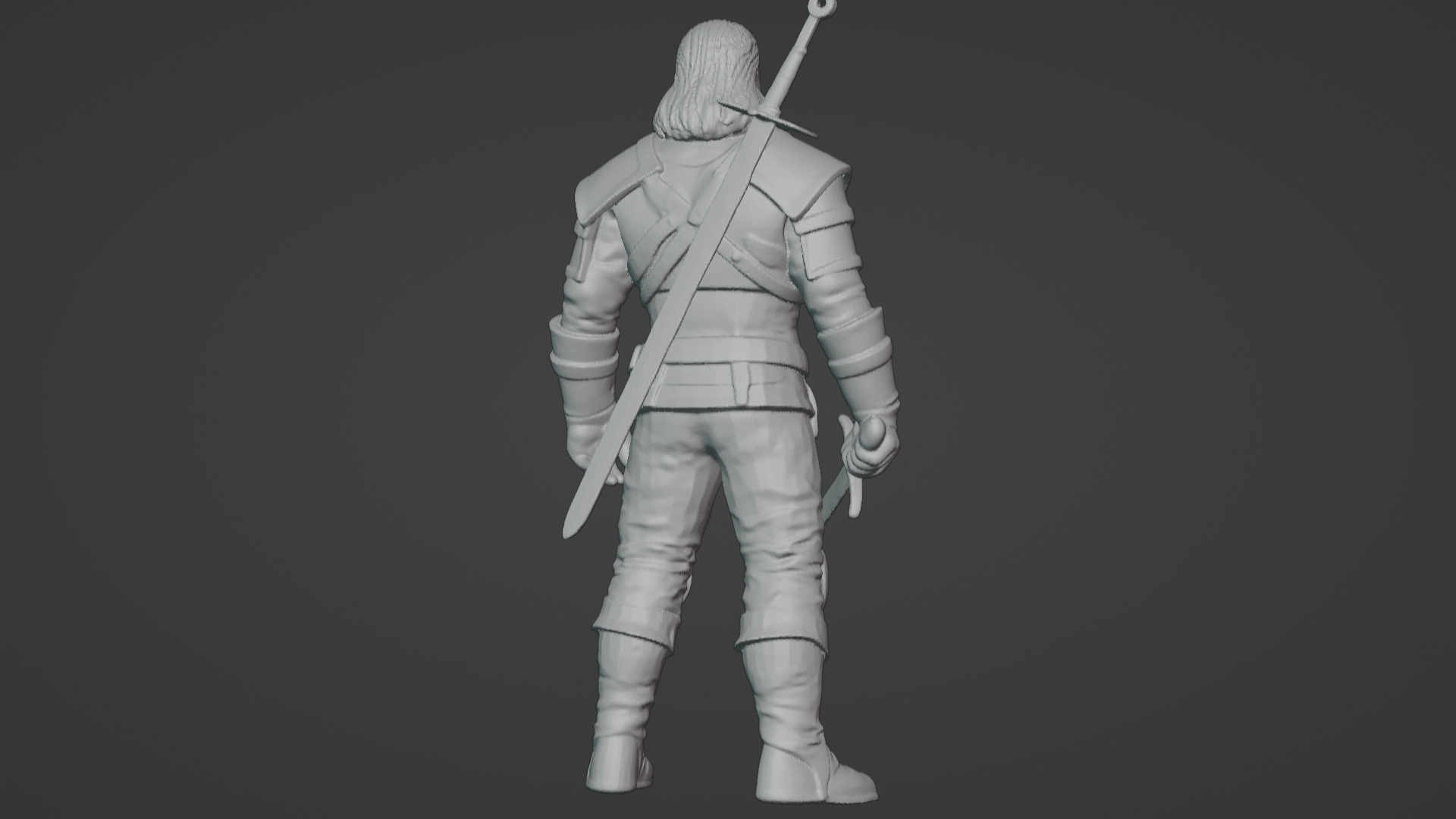 Monster Slayer Warrior- Printable Sculpture 3D print model_39