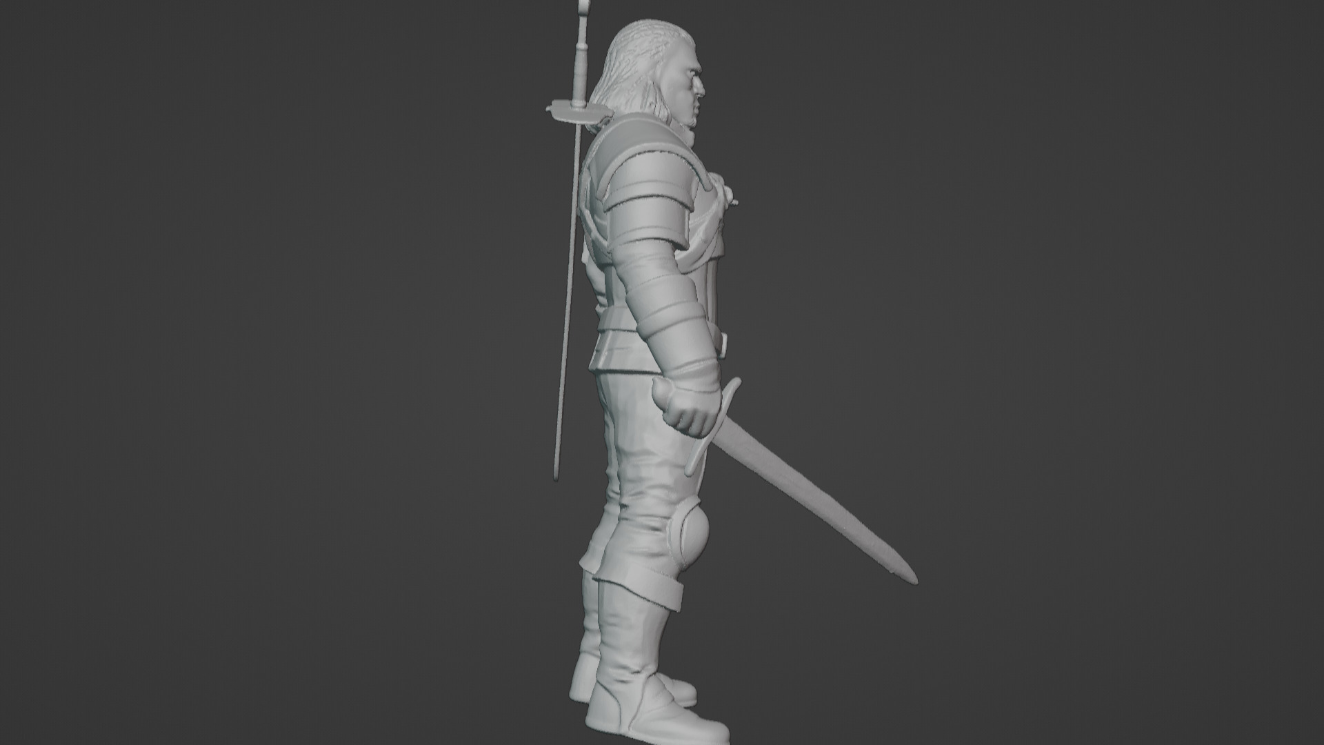 Monster Slayer Warrior- Printable Sculpture 3D print model_22