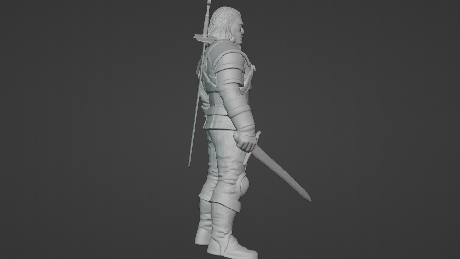 Monster Slayer Warrior- Printable Sculpture 3D print model_27