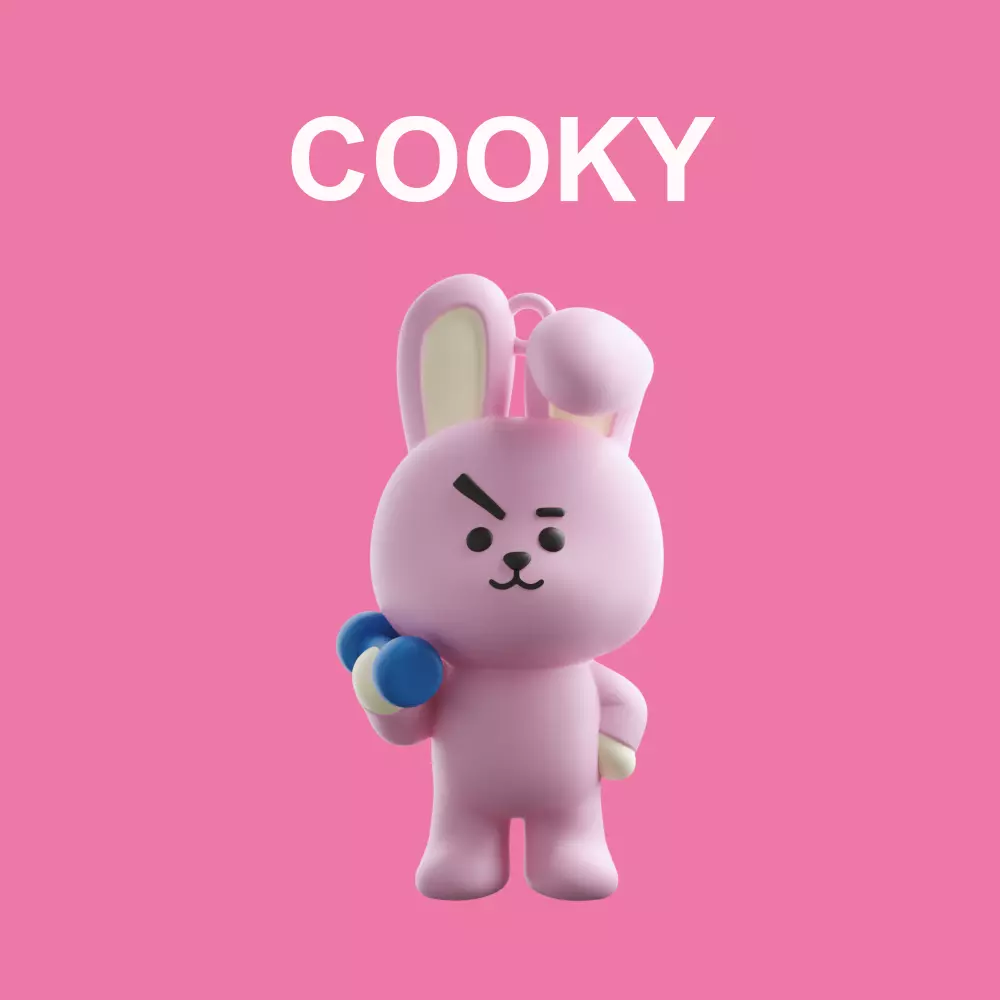 COOKY BT21 BTS Jungkook 3D Printable Keychain 3D print model
