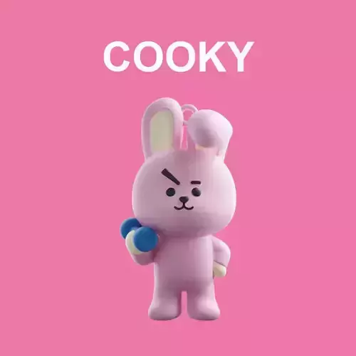 COOKY BT21 BTS Jungkook 3D Printable Keychain