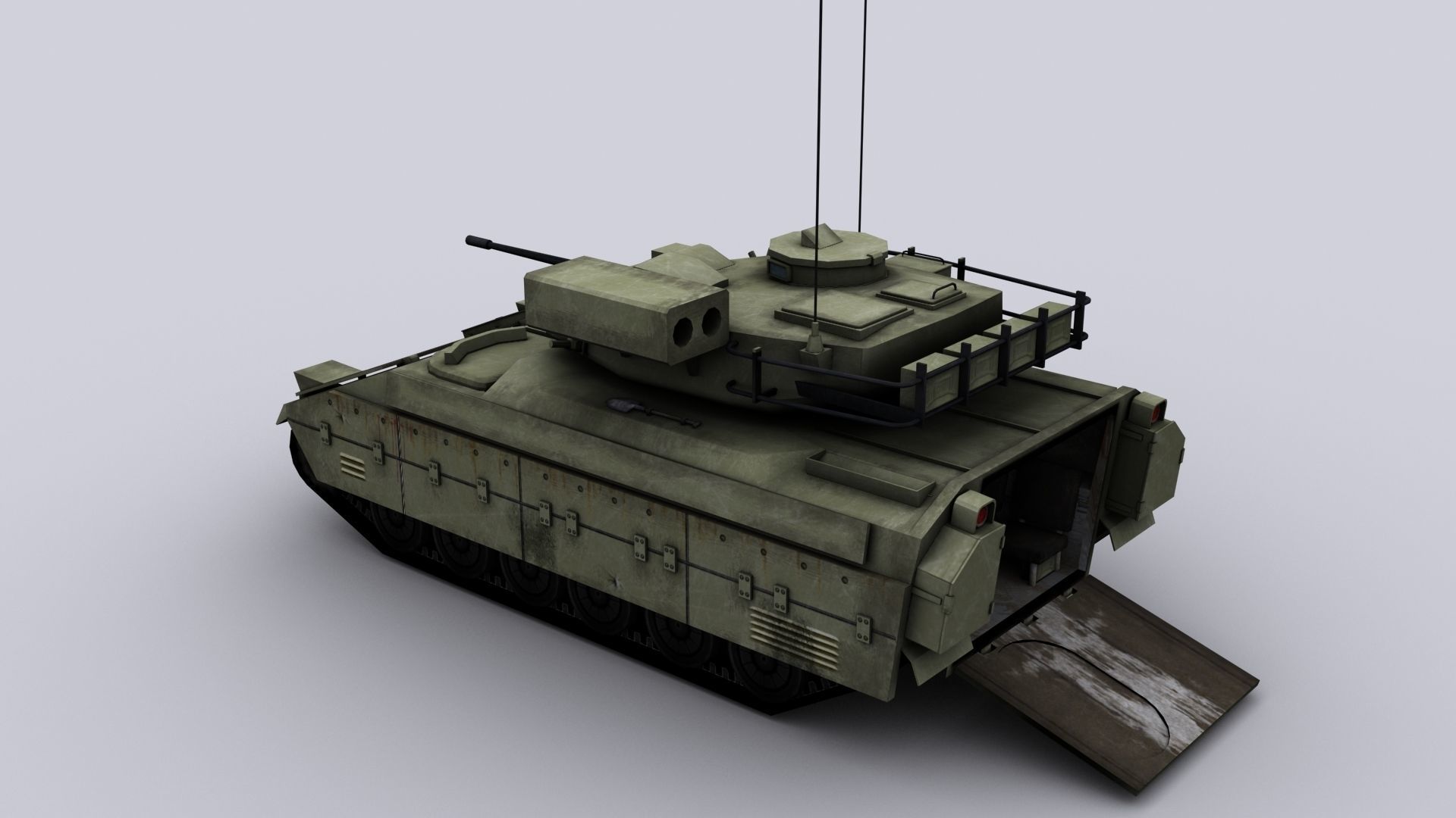 M2 Bradley Low-poly 3D model_4