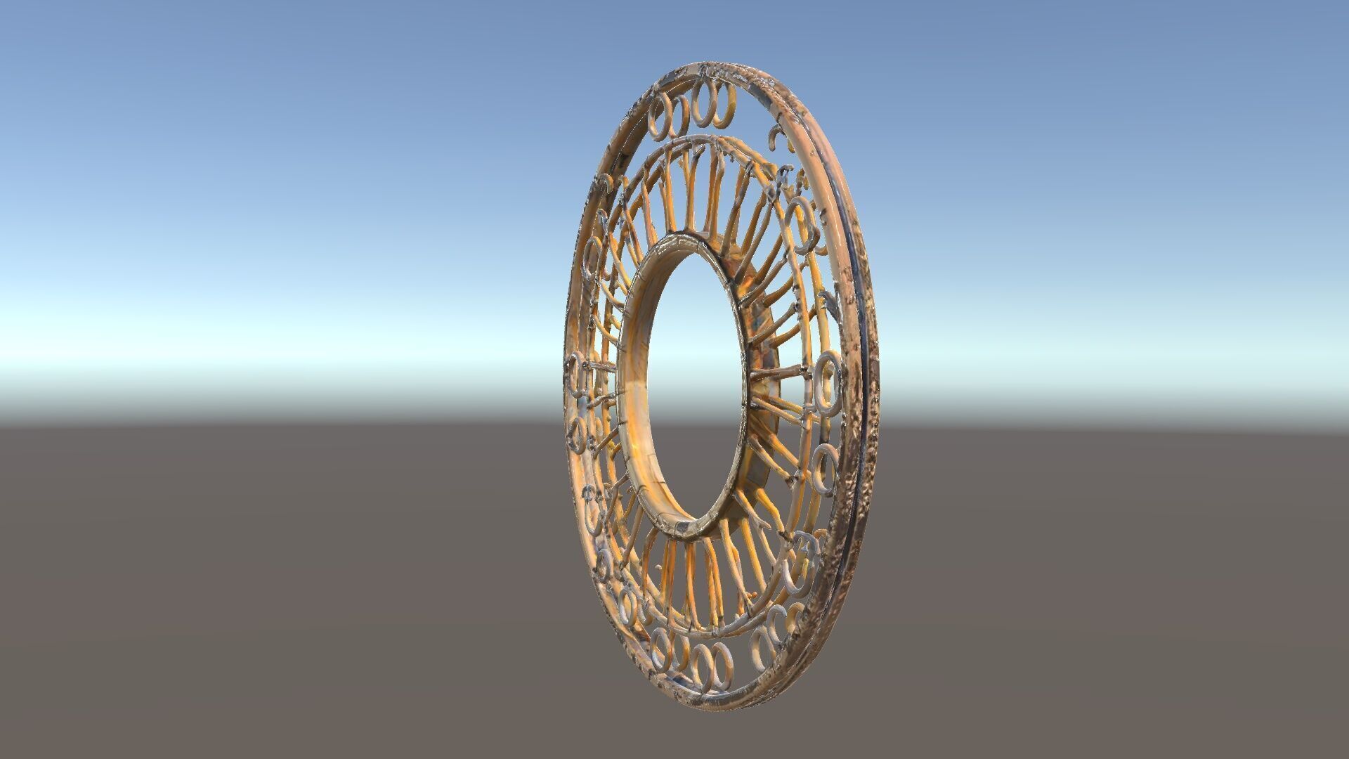 Rustic Circular Metal Wall Decor Model Pack Low-poly 3D model_33