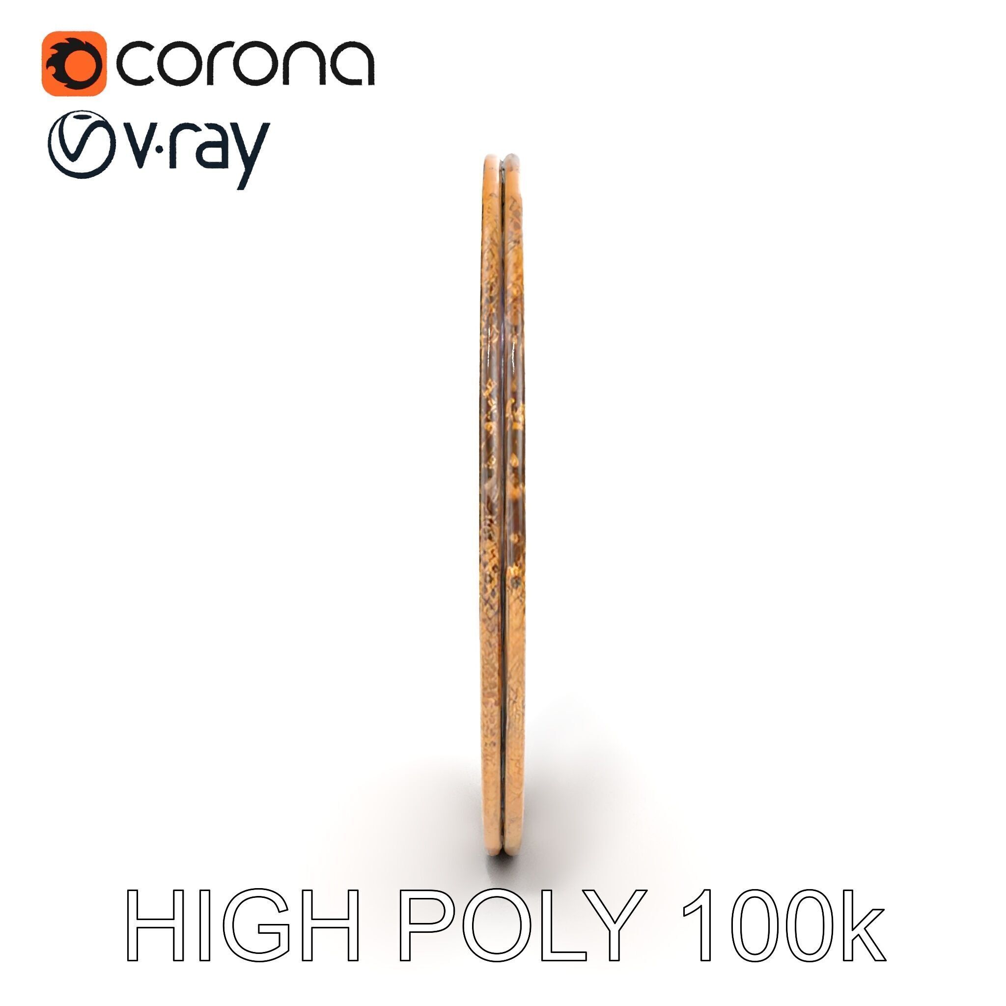 Rustic Circular Metal Wall Decor Model Pack Low-poly 3D model_23