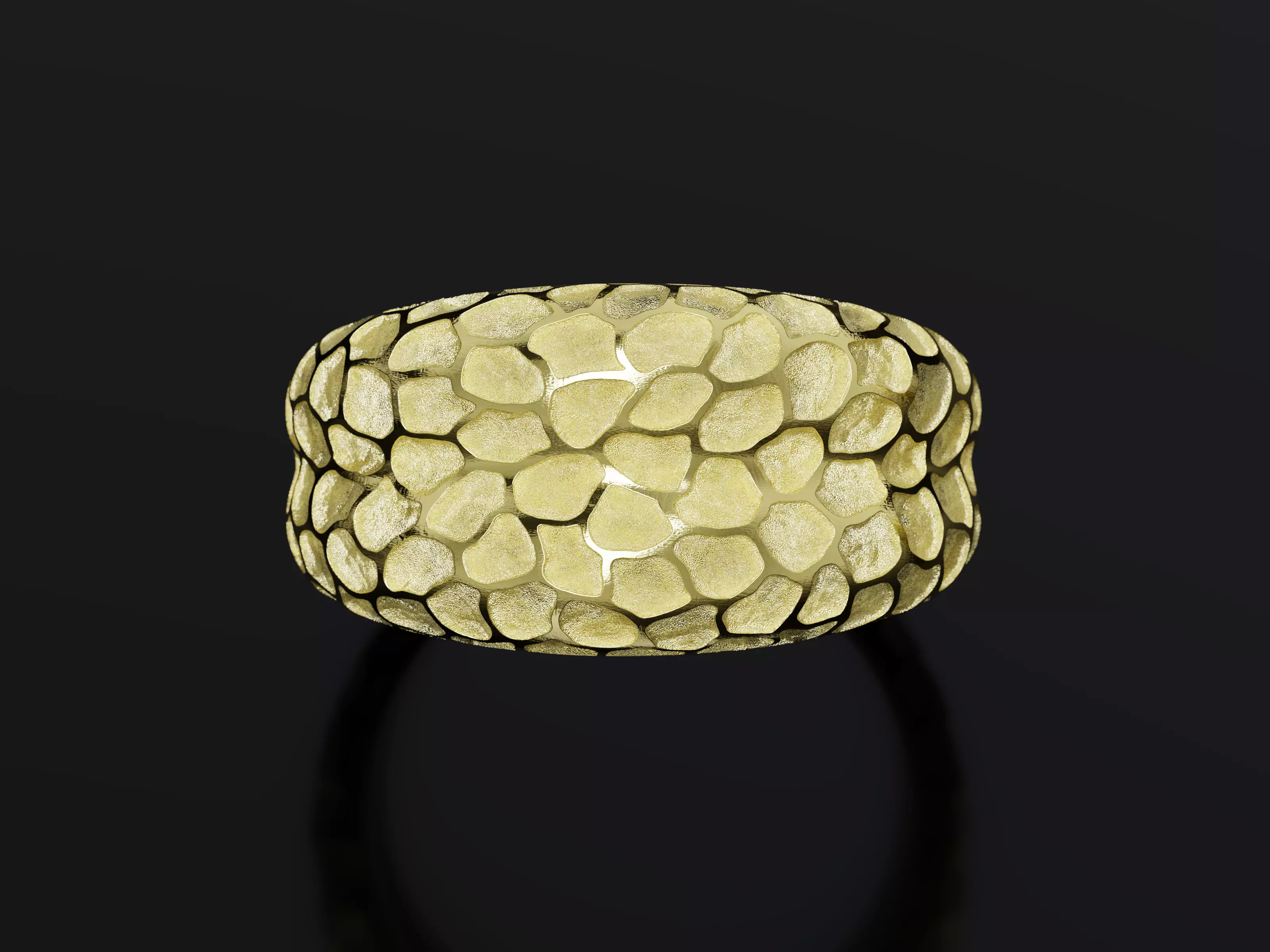 Intaglio Cobblestone Style Ring 3D print model_1