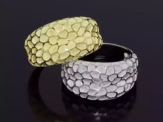 Intaglio Cobblestone Style Ring 3D print model